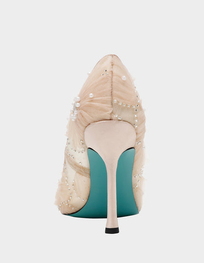 ROXIE Nude Pointed-Toe Mesh Stiletto Pump Women's Heel | Betsey Johnson Popular