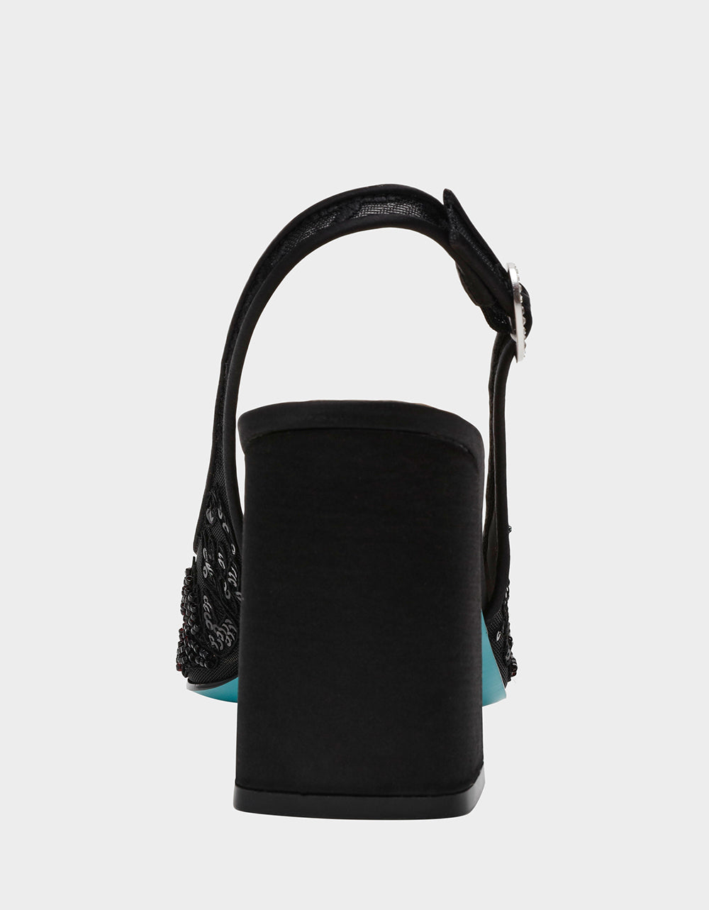 NINAH BLACK Square-Toe Slingback Mesh Block Heels | Betsey Johnson Signature