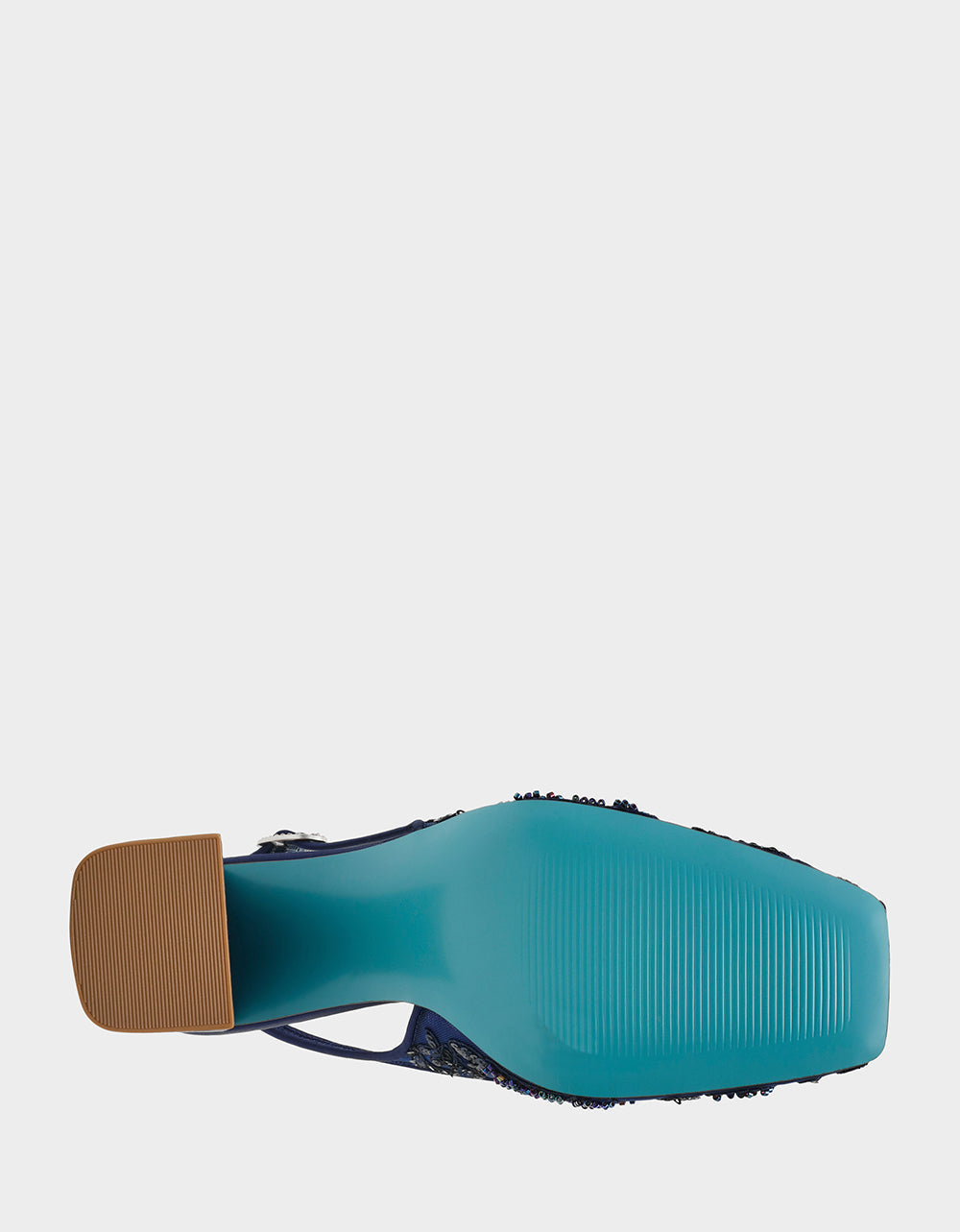 NINAH NAVY Square-Toe Slingback Mesh Block Heels | Betsey Johnson Premium