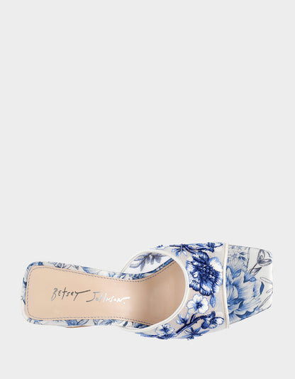ROO BLUE FLORAL Slip-On Heel | Betsey Johnson Deals