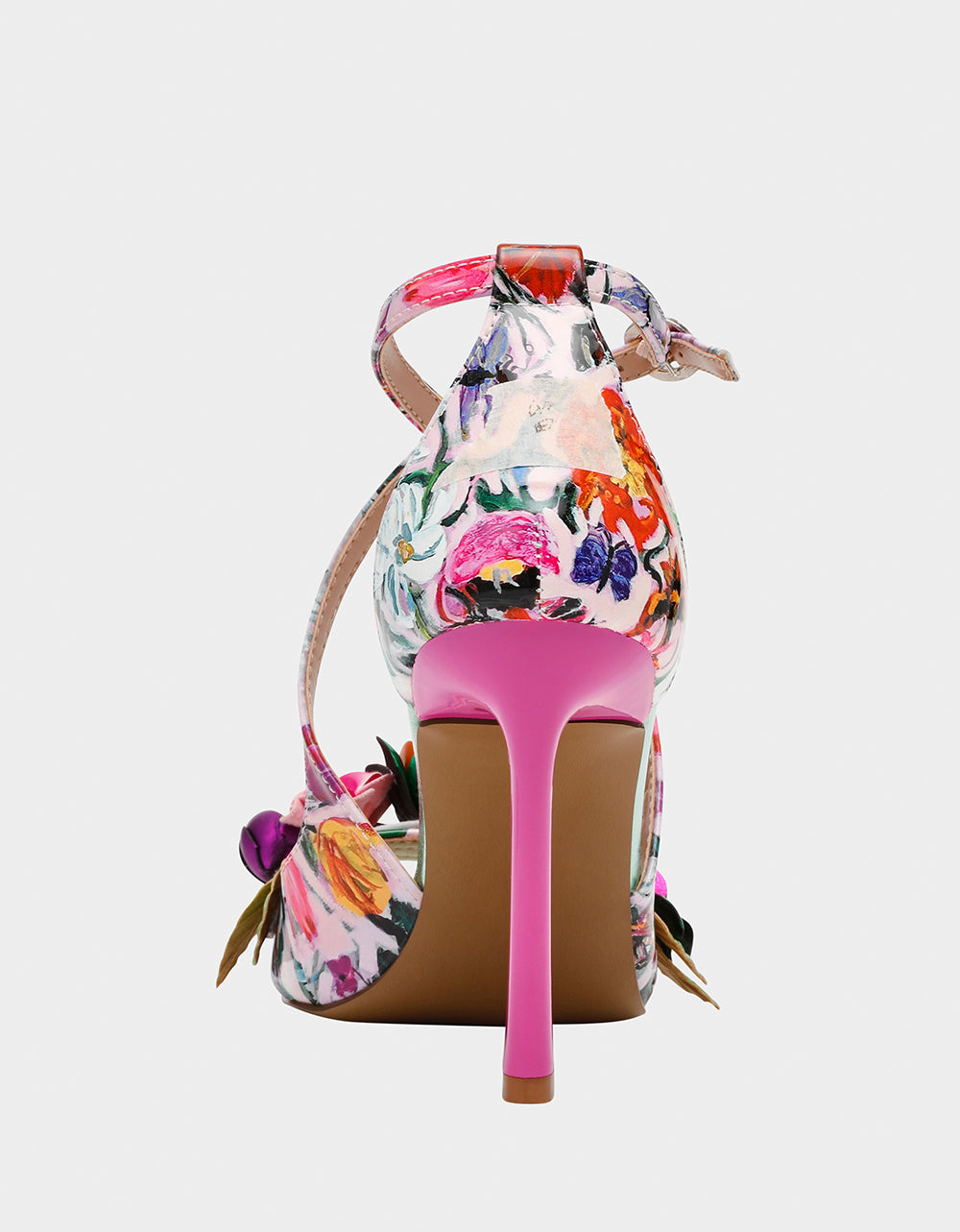 MIKAH PALE PINK FLORAL Square-Toe Strappy Heel | Betsey Johnson Deals