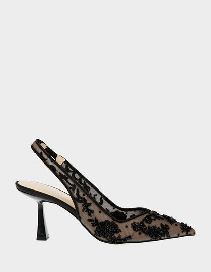 NIKKI BLACK Slingback Heels | Betsey Johnson Top Pick