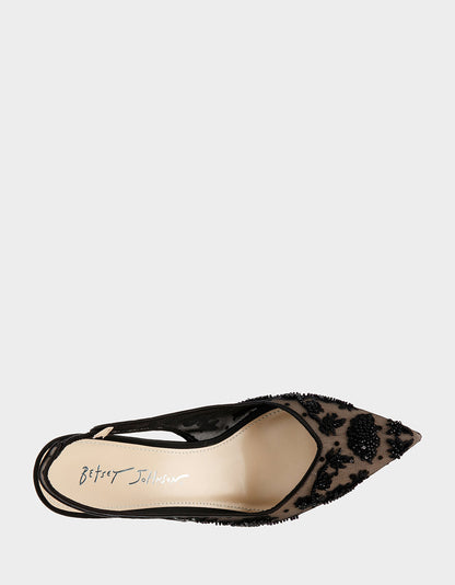 NIKKI BLACK Slingback Heels | Betsey Johnson Top Pick