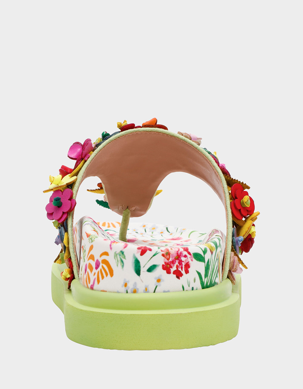 KAMMERON NATURAL FLORAL MULTI Women's Slip-On Footbed Floral Sandal | Betsey Johnson Customer Favorite