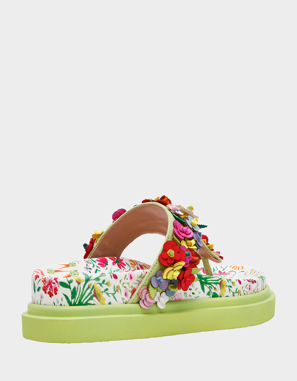 KAMMERON NATURAL FLORAL MULTI Women's Slip-On Footbed Floral Sandal | Betsey Johnson Customer Favorite