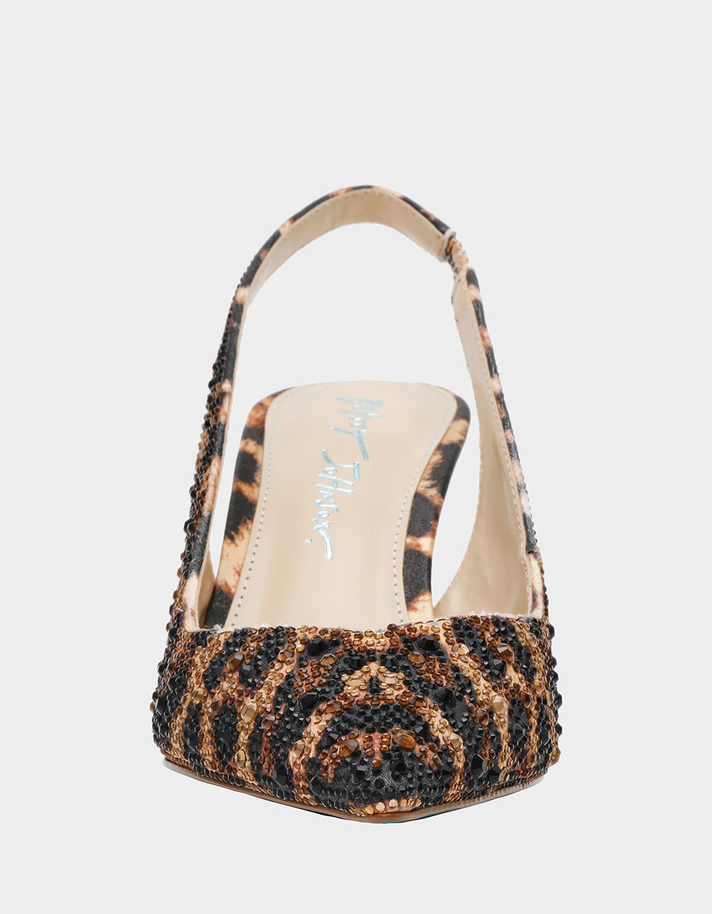 CLARK HEELS NUDE LEOPARD Slingback Women's Kitten Heel | Betsey Johnson Essential