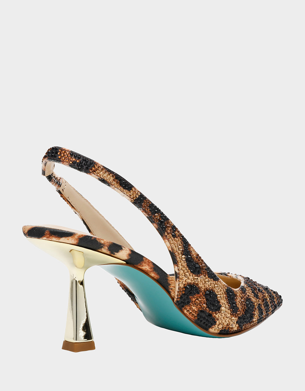 CLARK HEELS NUDE LEOPARD Slingback Women's Kitten Heel | Betsey Johnson Essential