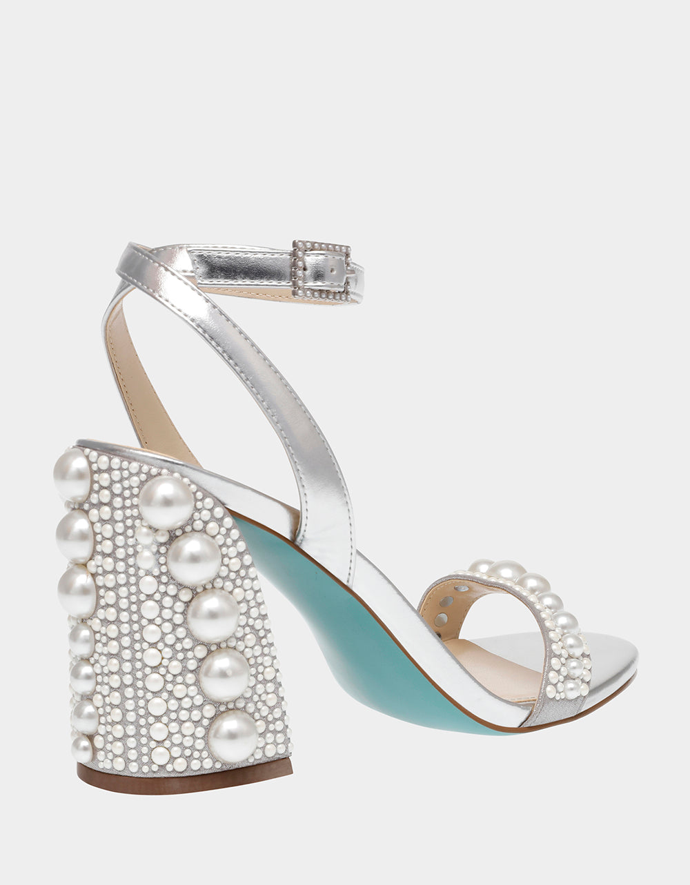 LEXI SILVER PEARL Block Heels | Betsey Johnson Value