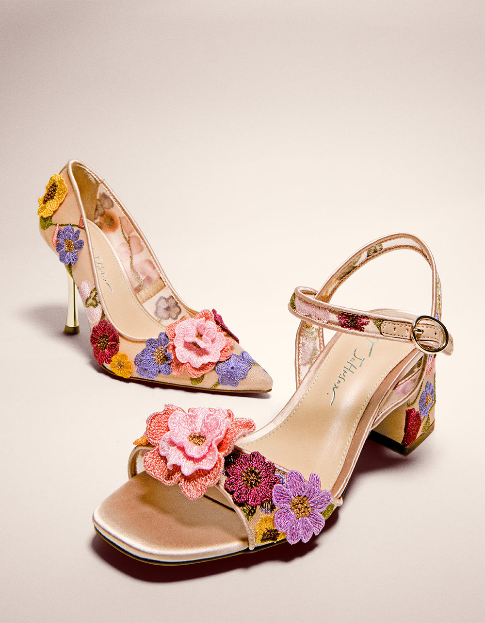 AIMEY NUDE FLORAL Pointed-Toe Stiletto Pump Heel | Betsey Johnson Quality