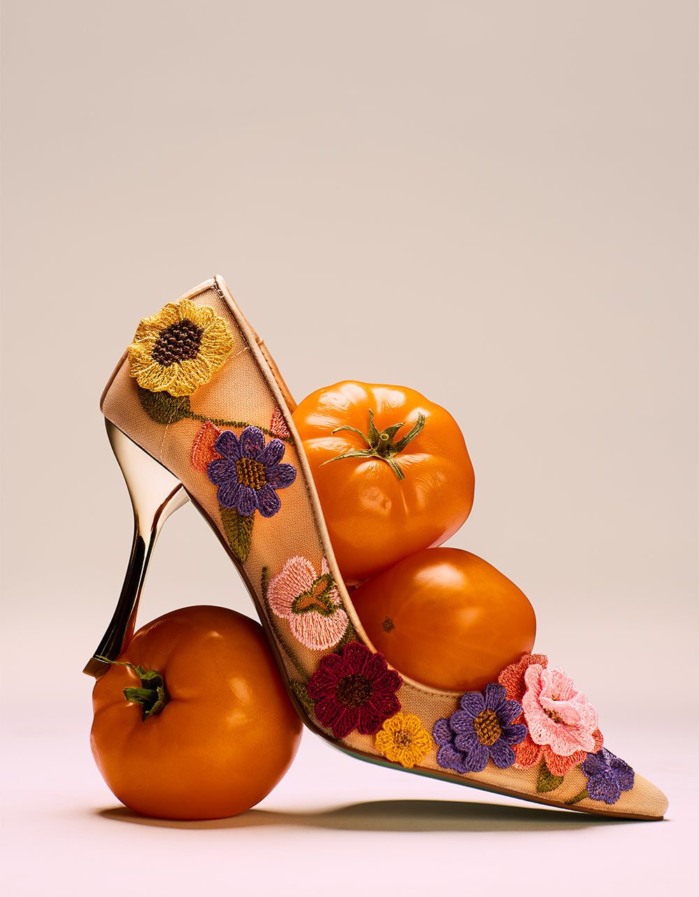 AIMEY NUDE FLORAL Pointed-Toe Stiletto Pump Heel | Betsey Johnson Quality