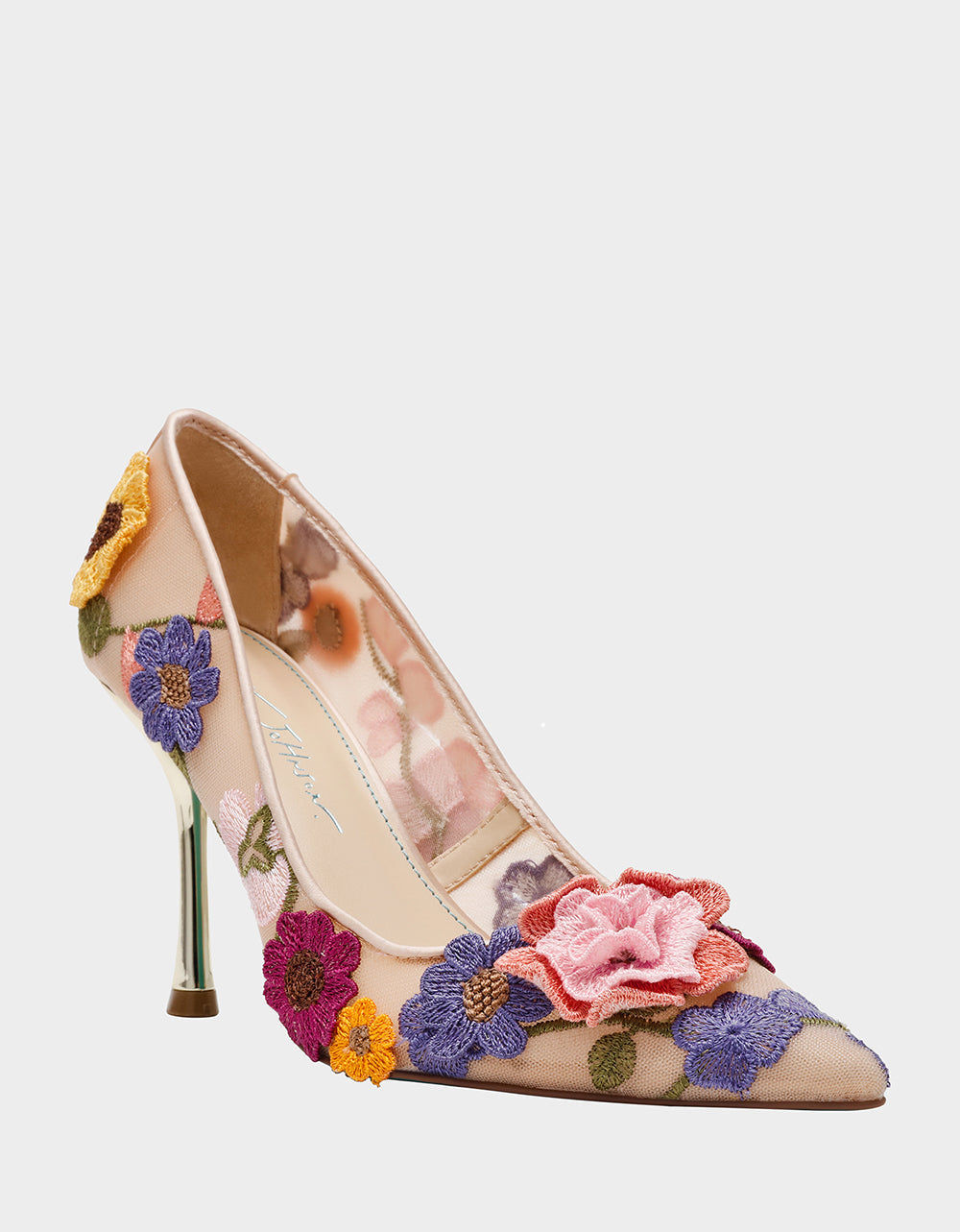 AIMEY NUDE FLORAL Pointed-Toe Stiletto Pump Heel | Betsey Johnson Quality