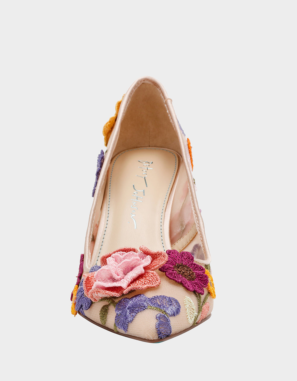 AIMEY NUDE FLORAL Pointed-Toe Stiletto Pump Heel | Betsey Johnson Quality