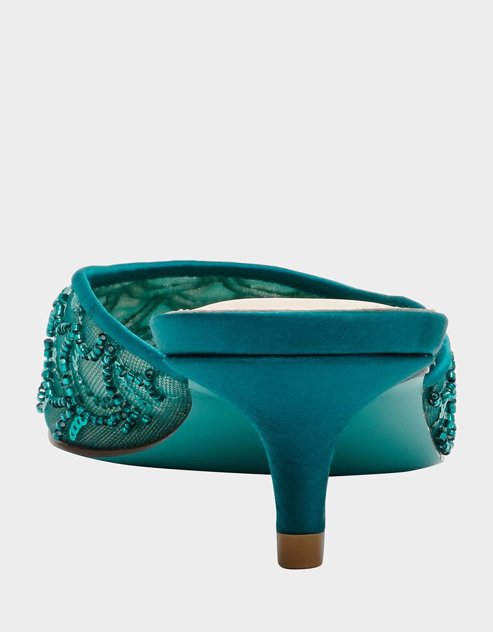 ELLIS EMERALD Pointed-Toe Mesh Embellished Mule Women's Kitten Heel | Betsey Johnson Hot Sale