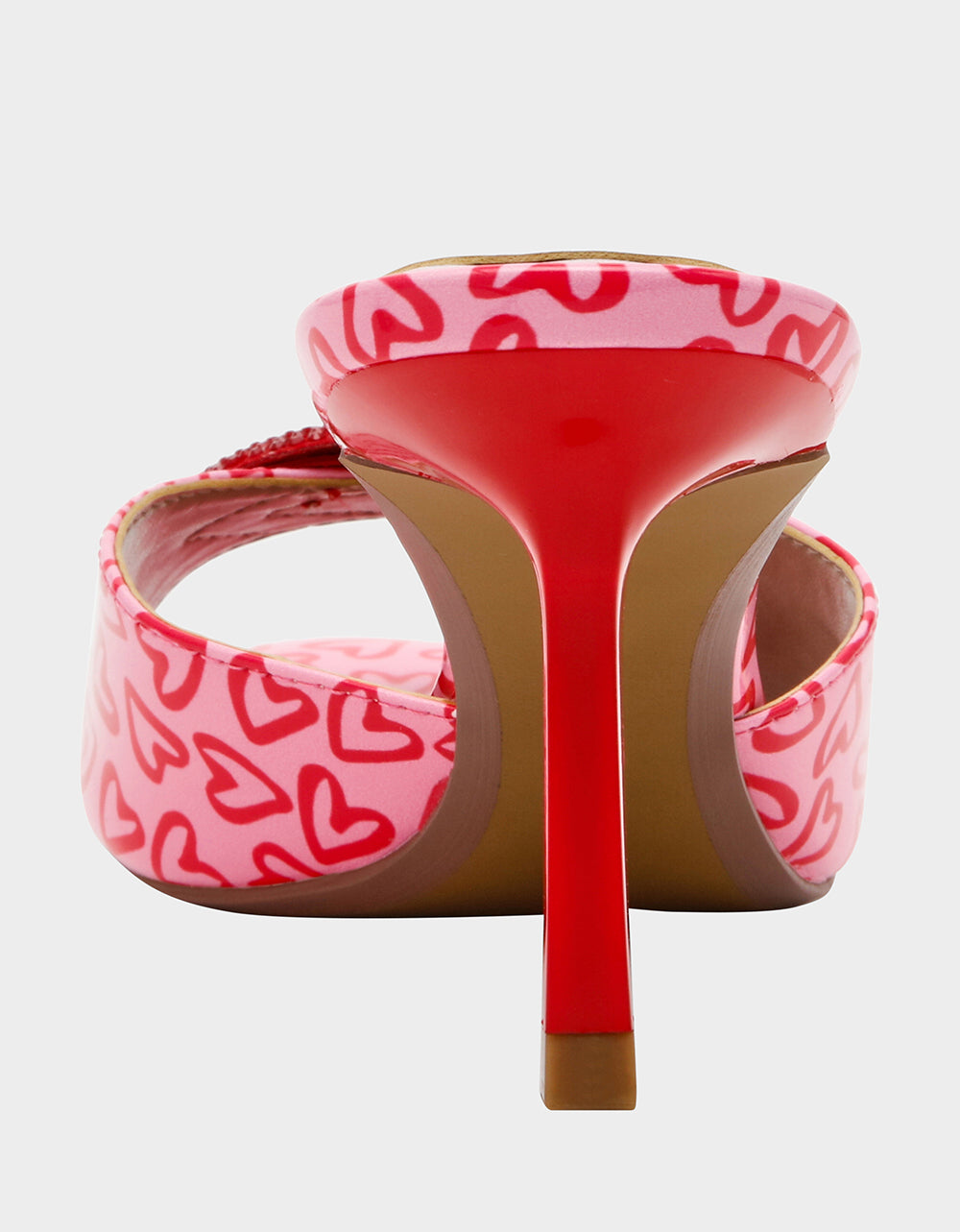 CASIDY PINK MULTI Women's Heart Print Mule Heel with Rhinestone Lip | Betsey Johnson Hot Sale