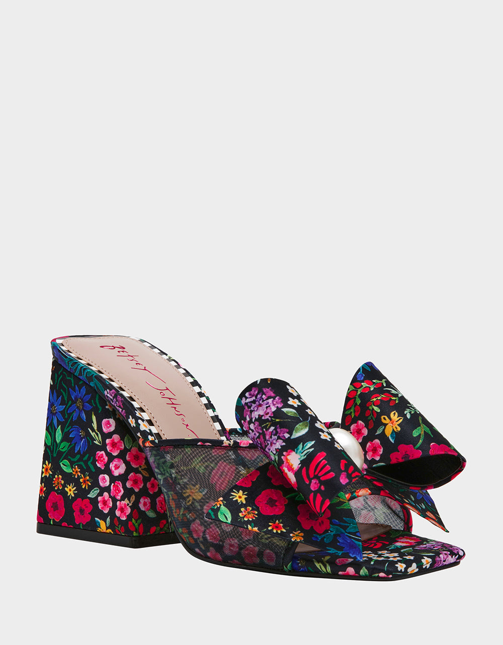 JORDN DITSY FLORAL Square-Toe Mule Block Heel | Betsey Johnson Smart Buy