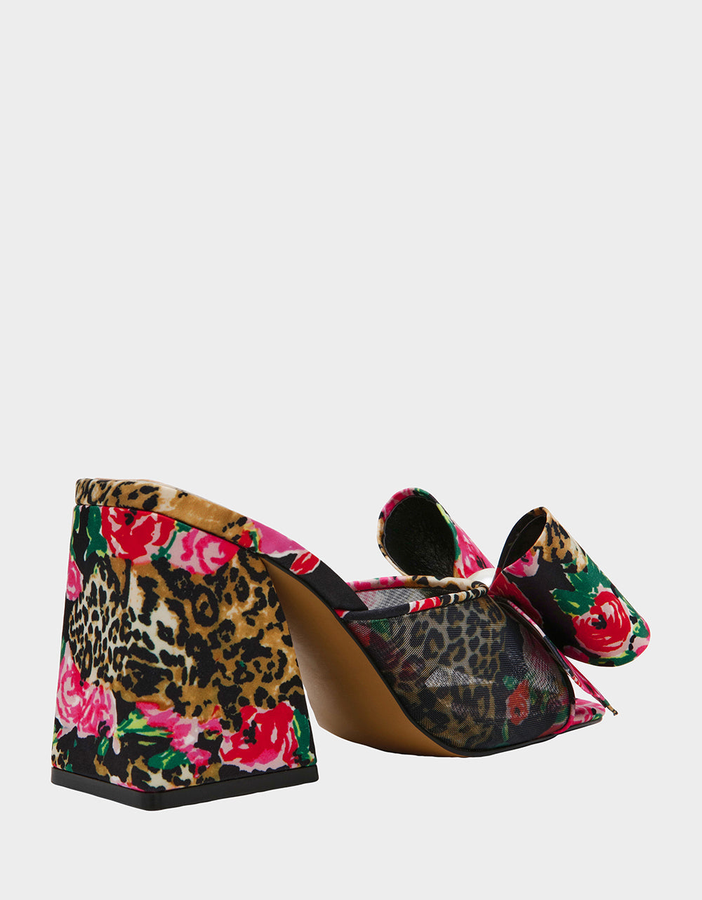 JORDN LEOPARD FLORAL Square-Toe Mule Block Heel | Betsey Johnson Premium
