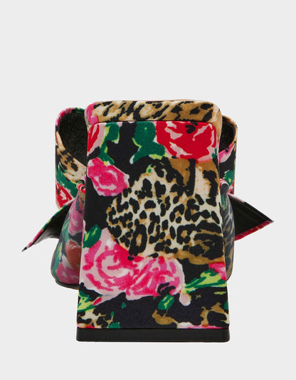 JORDN LEOPARD FLORAL Square-Toe Mule Block Heel | Betsey Johnson Premium