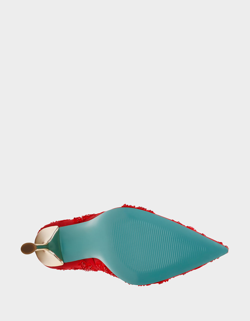 JENII RED Pointed-Toe Mesh Embellished Floral Print Pump Women's Heel | Betsey Johnson Recommended
