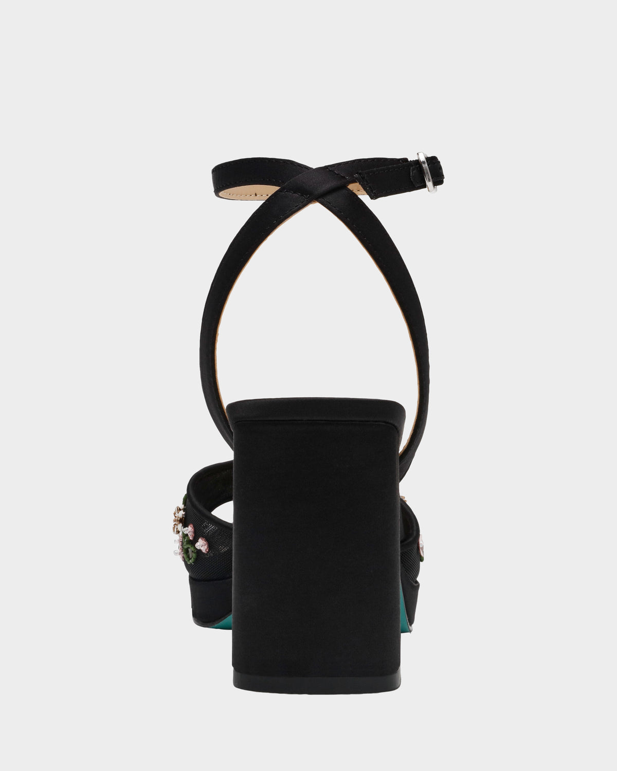 KIRRA BLACK Platform Strappy Square-Toe Block Heel | Betsey Johnson Classic