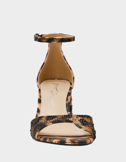 KAMI LEOPARD Block Heel Open Toe Women's Heel | Betsey Johnson Sale