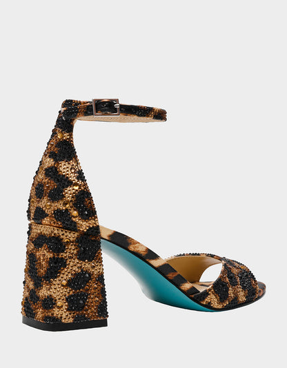 KAMI LEOPARD Block Heel Open Toe Women's Heel | Betsey Johnson Sale