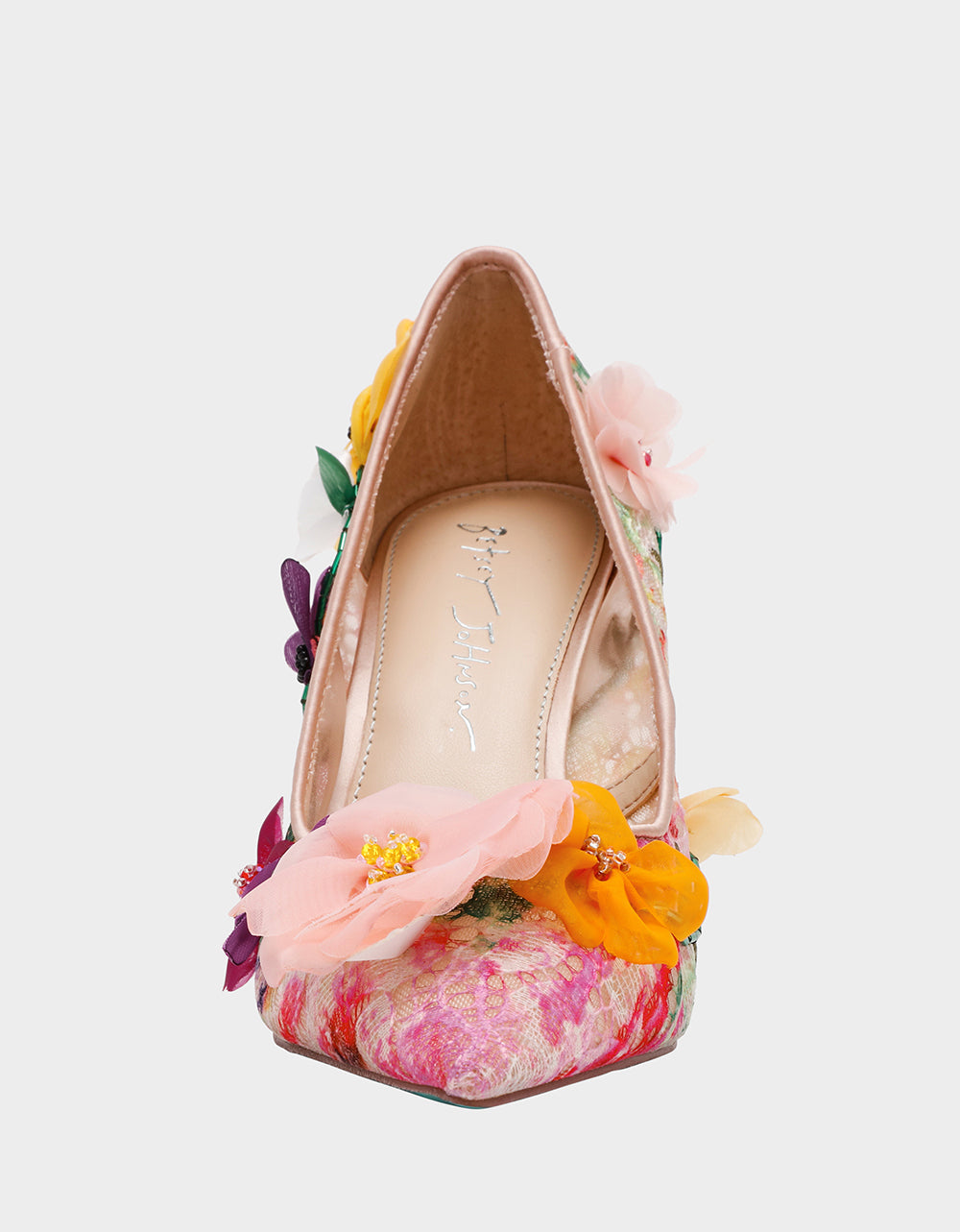 DARCY NUDE MULTI Women's High Stiletto Heel Floral Embellishments | Betsey Johnson Recommended