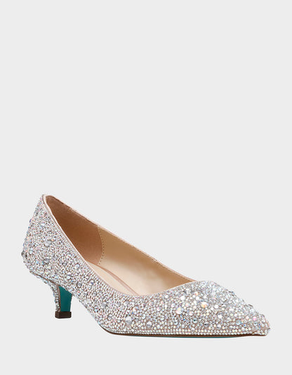 SCOUT RHINESTONE Bridal Kitten Heel | Betsey Johnson Discount