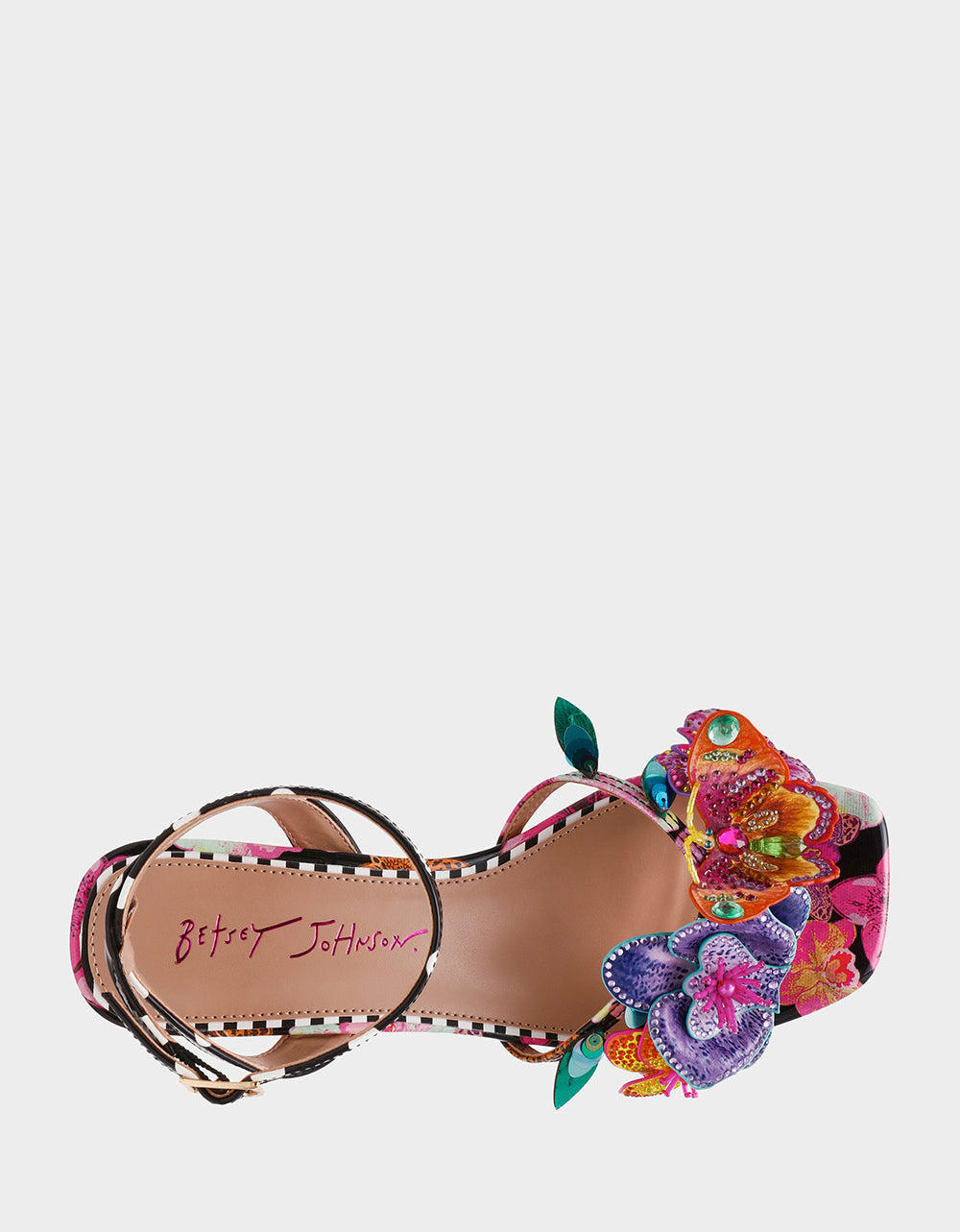 MARANDA BLACK MULTI Women's Block Floral Low Heel | Betsey Johnson Best Seller