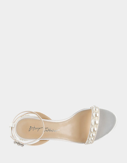 TINA IVORY Pearl Block Heel Sandal | Betsey Johnson Special Offer
