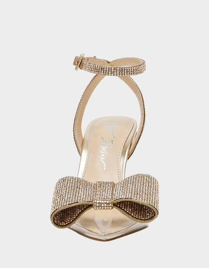 HART LIGHT GOLD Bow Heels | Betsey Johnson New