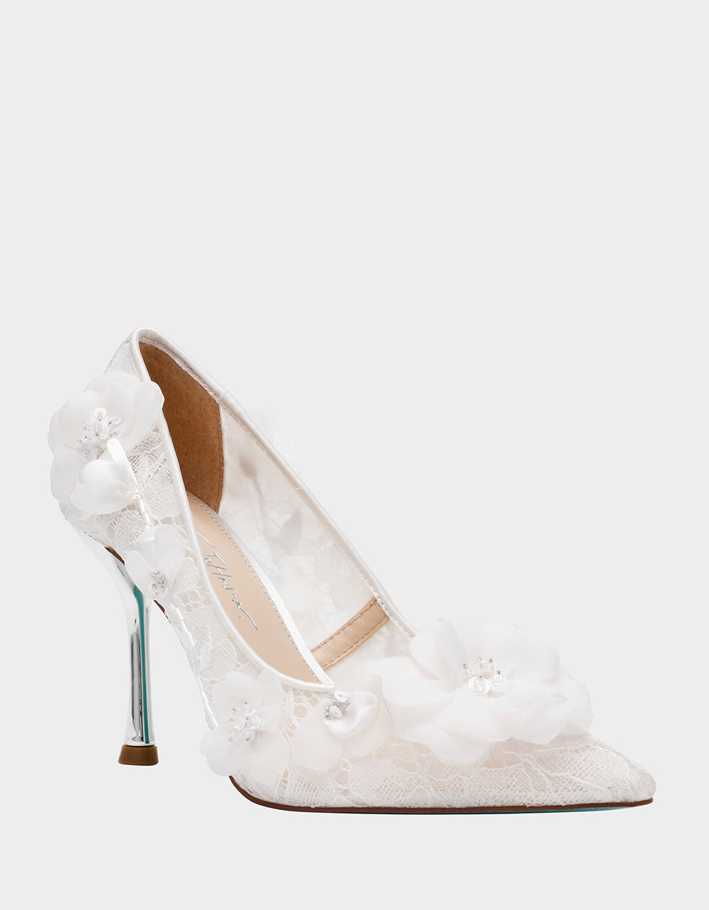 DARCY IVORY Women's High Stiletto Heel Floral Embellishments | Betsey Johnson Great Value
