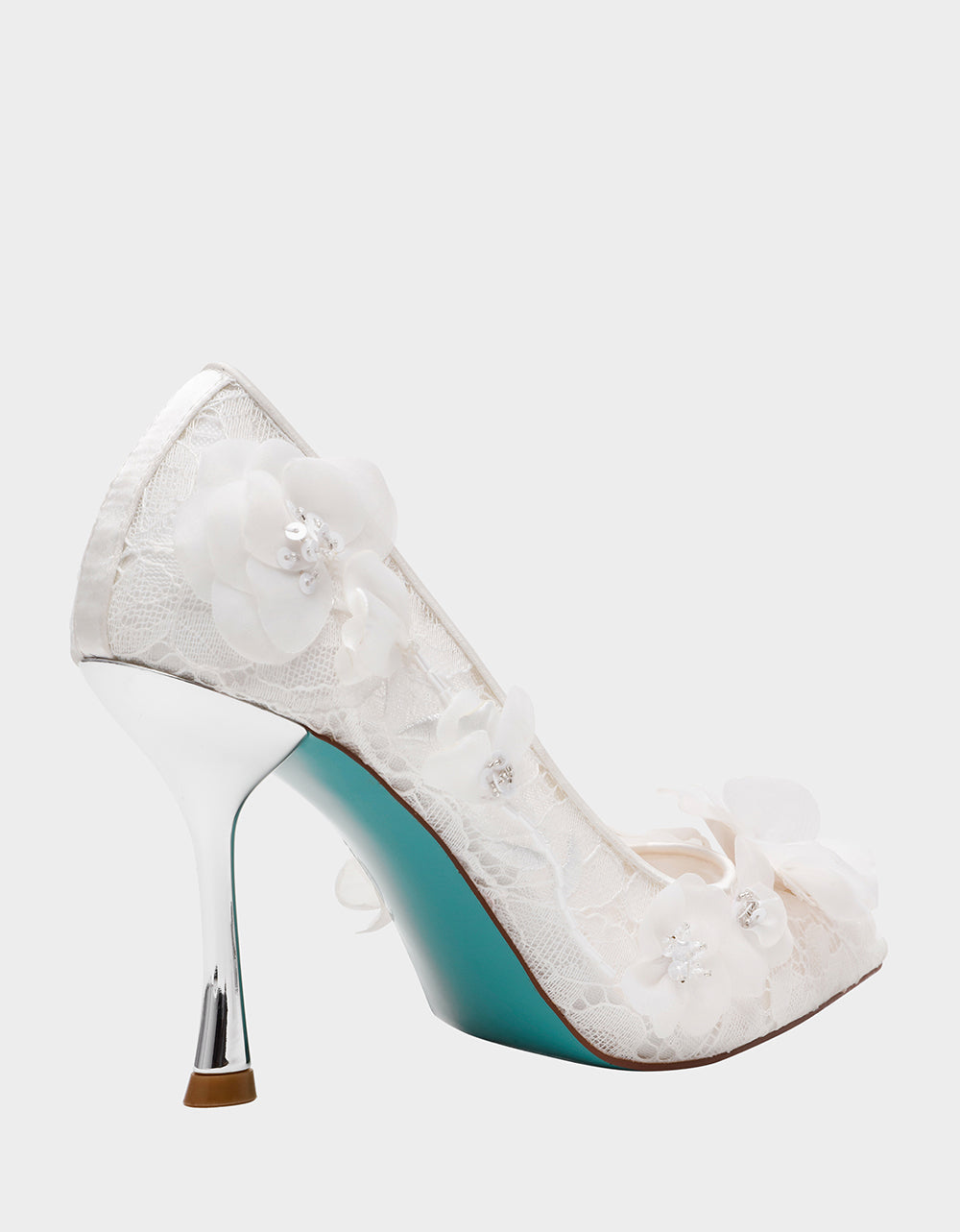 DARCY IVORY Women's High Stiletto Heel Floral Embellishments | Betsey Johnson Great Value