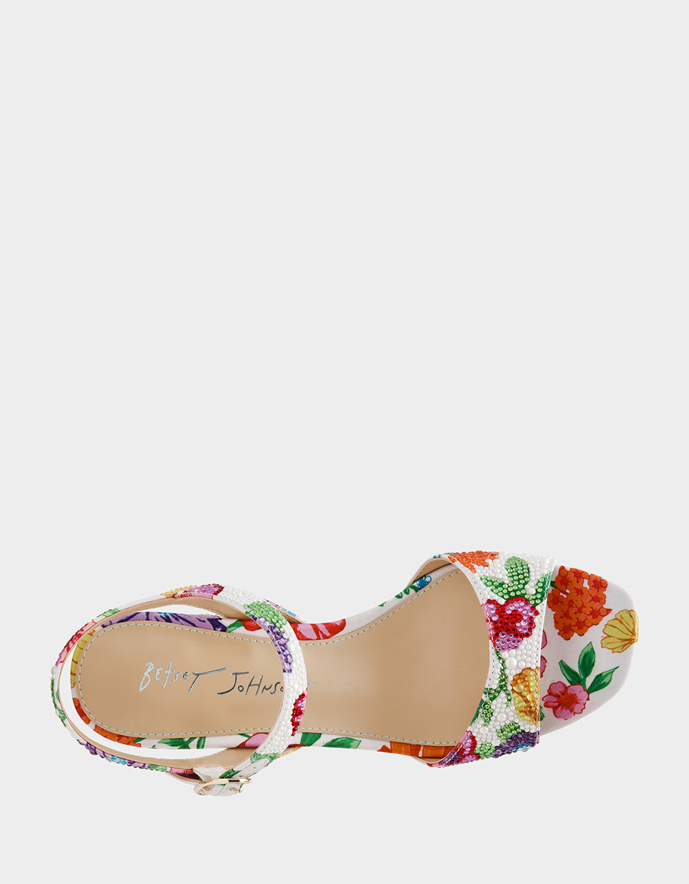 TAMY BRIGHT MULTI Women's Floral Block Heel Sandal | Betsey Johnson Signature