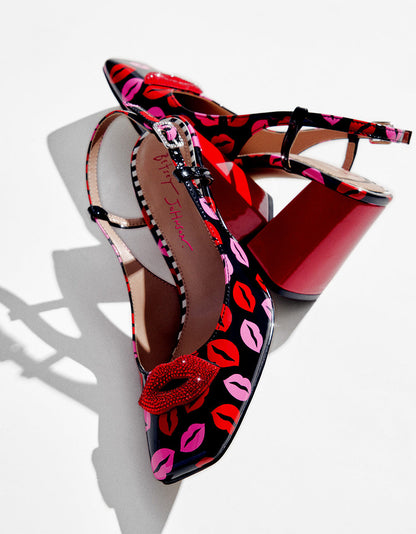 ASHHLEY MULTI LIPS Square-Toe Slingback Women's Heel | Betsey Johnson Essential