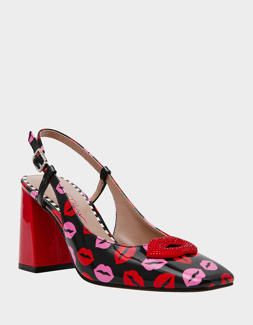 ASHHLEY MULTI LIPS Square-Toe Slingback Women's Heel | Betsey Johnson Essential