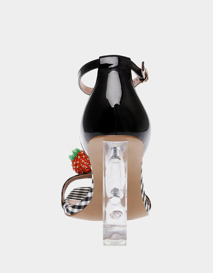 HARLEN BLACK MULTI Gingham Sandal | Betsey Johnson Value