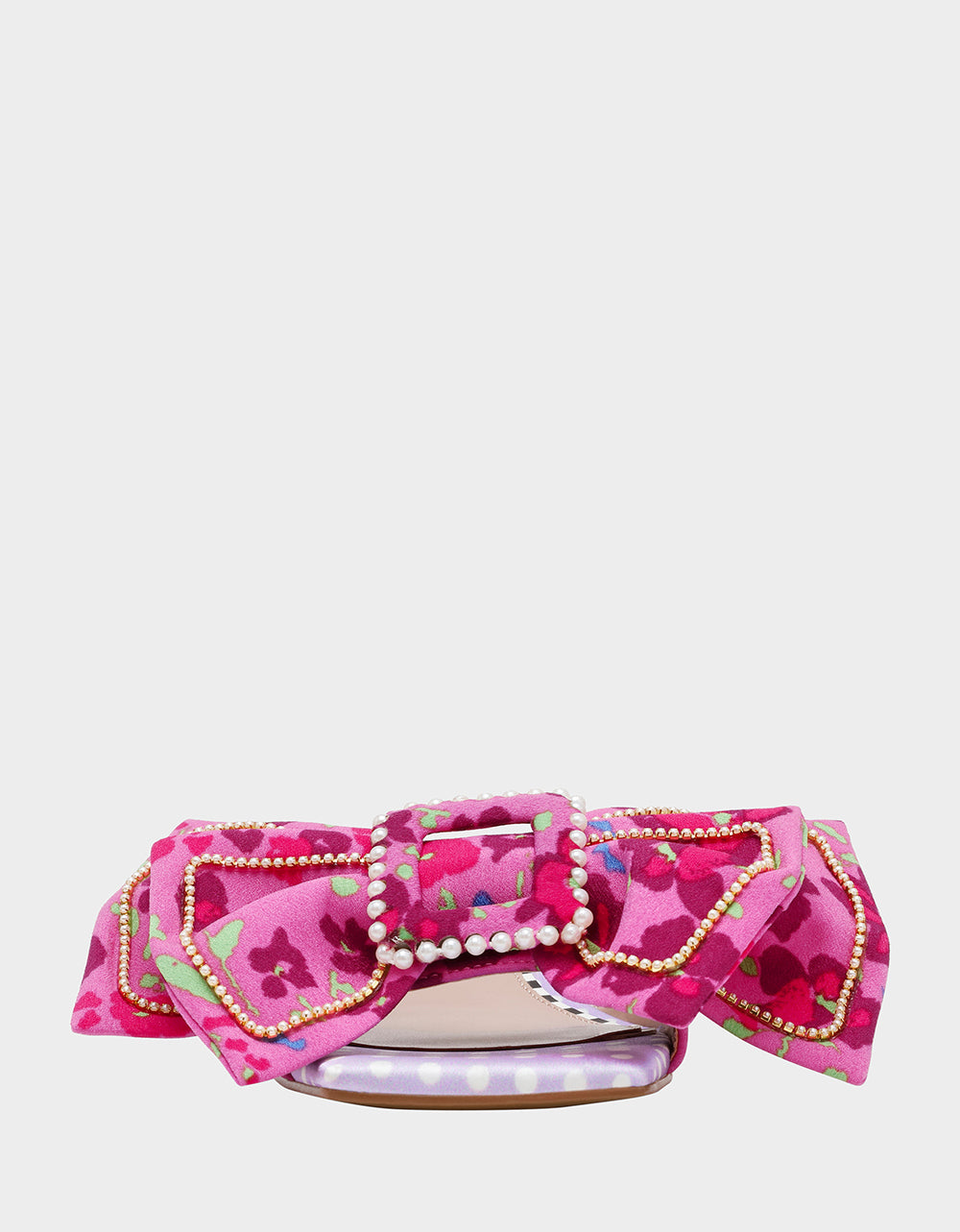 GARNET PINK FLORAL Square-Toe Mule Block Heel | Betsey Johnson Exclusive