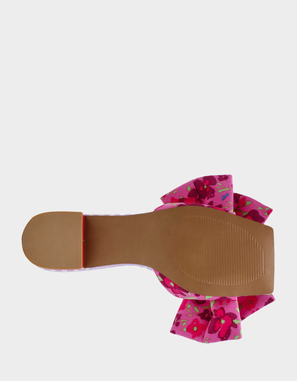 GARNET PINK FLORAL Square-Toe Mule Block Heel | Betsey Johnson Exclusive
