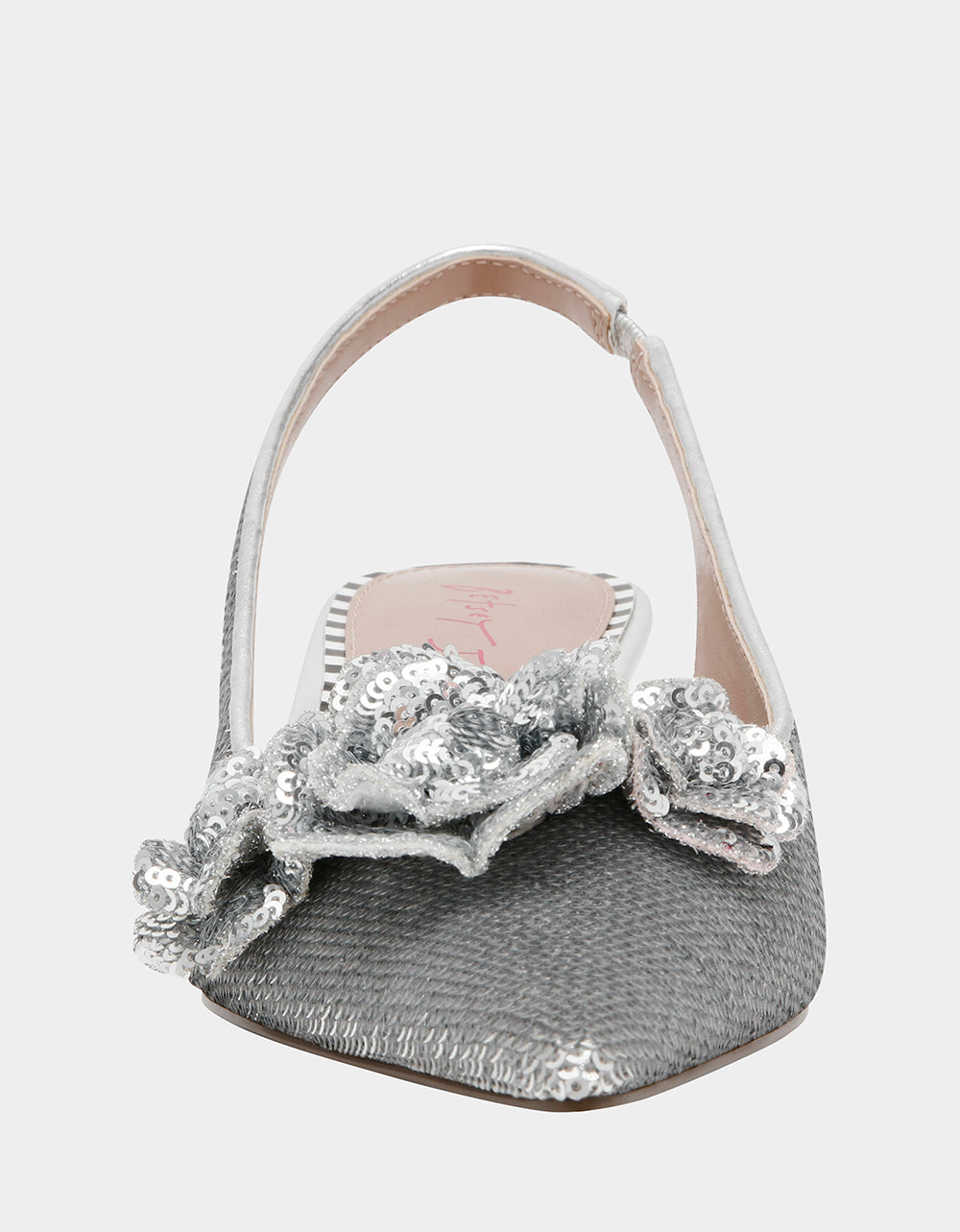 AURORRA SILVER Sequins Kitten Heel | Betsey Johnson Best Seller