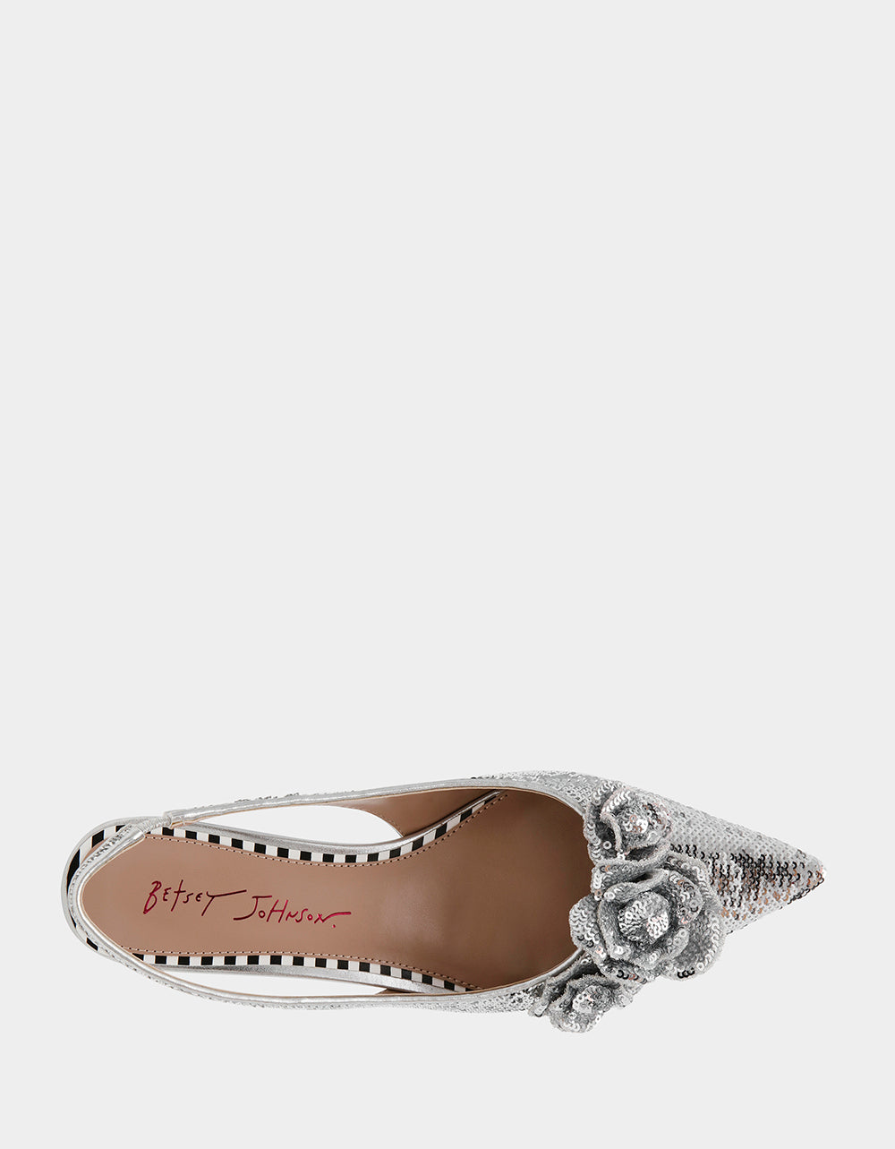 AURORRA SILVER Sequins Kitten Heel | Betsey Johnson Best Seller