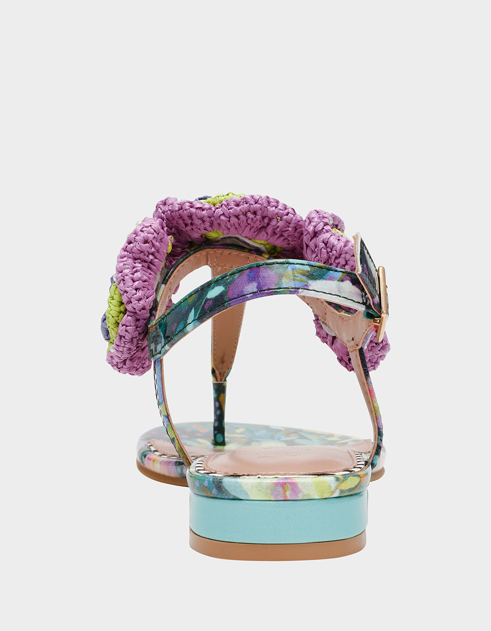CINDII BRIGHT MULTI T-Strap Flat Thong Sandal | Betsey Johnson Discount