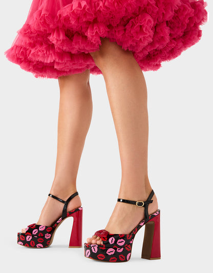 ALLYSON MULTI LIPS Women's Platform Sandal Heels | Betsey Johnson Signature