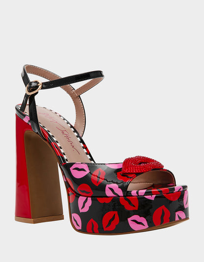 ALLYSON MULTI LIPS Women's Platform Sandal Heels | Betsey Johnson Signature
