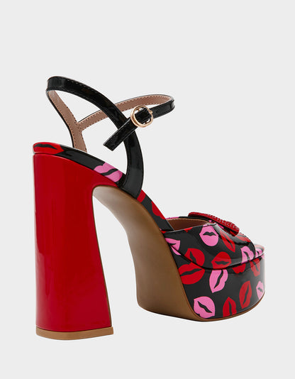 ALLYSON MULTI LIPS Women's Platform Sandal Heels | Betsey Johnson Signature
