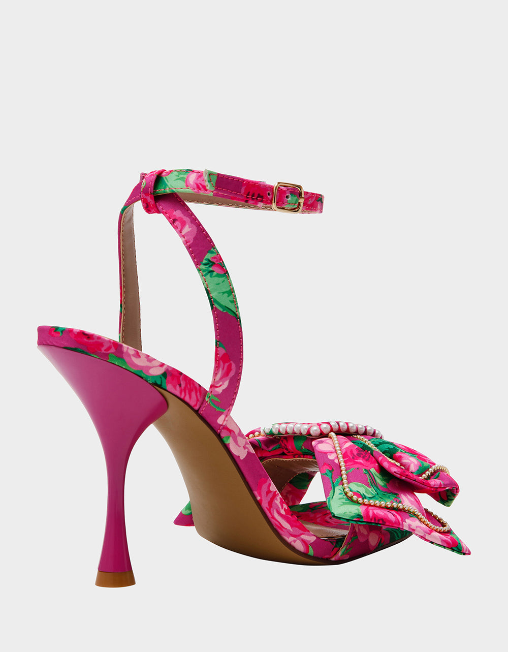 DENLY FUCHSIA FLORAL Square-Toe Strappy Heel | Betsey Johnson Trusted