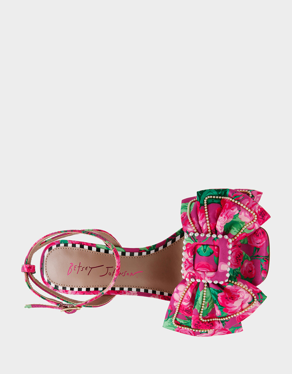 DENLY FUCHSIA FLORAL Square-Toe Strappy Heel | Betsey Johnson Trusted