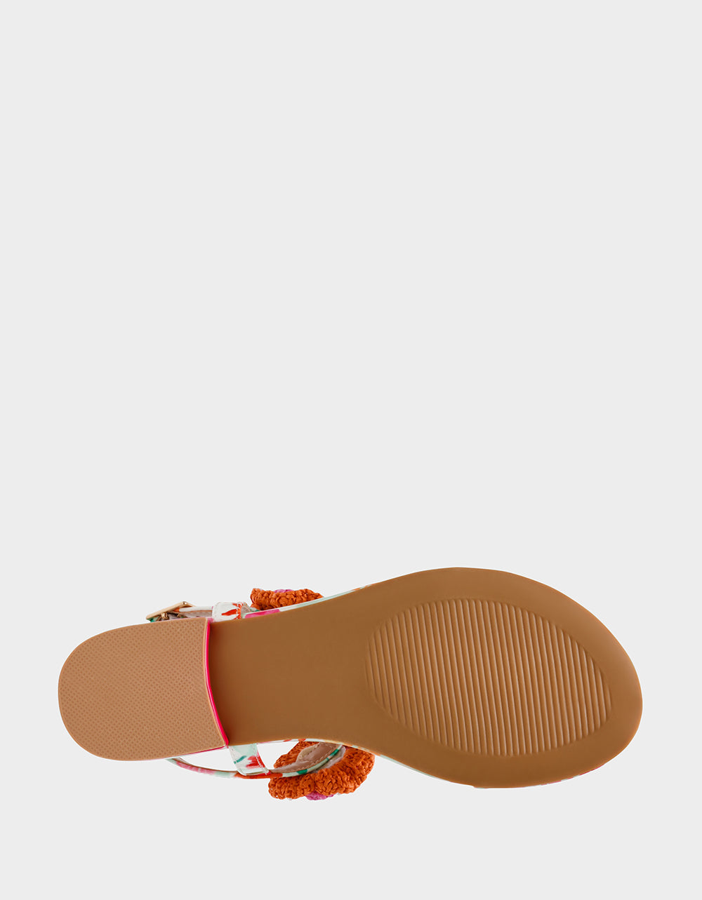 CINDII WHITE MULTI T-Strap Flat Thong Sandal | Betsey Johnson Premium