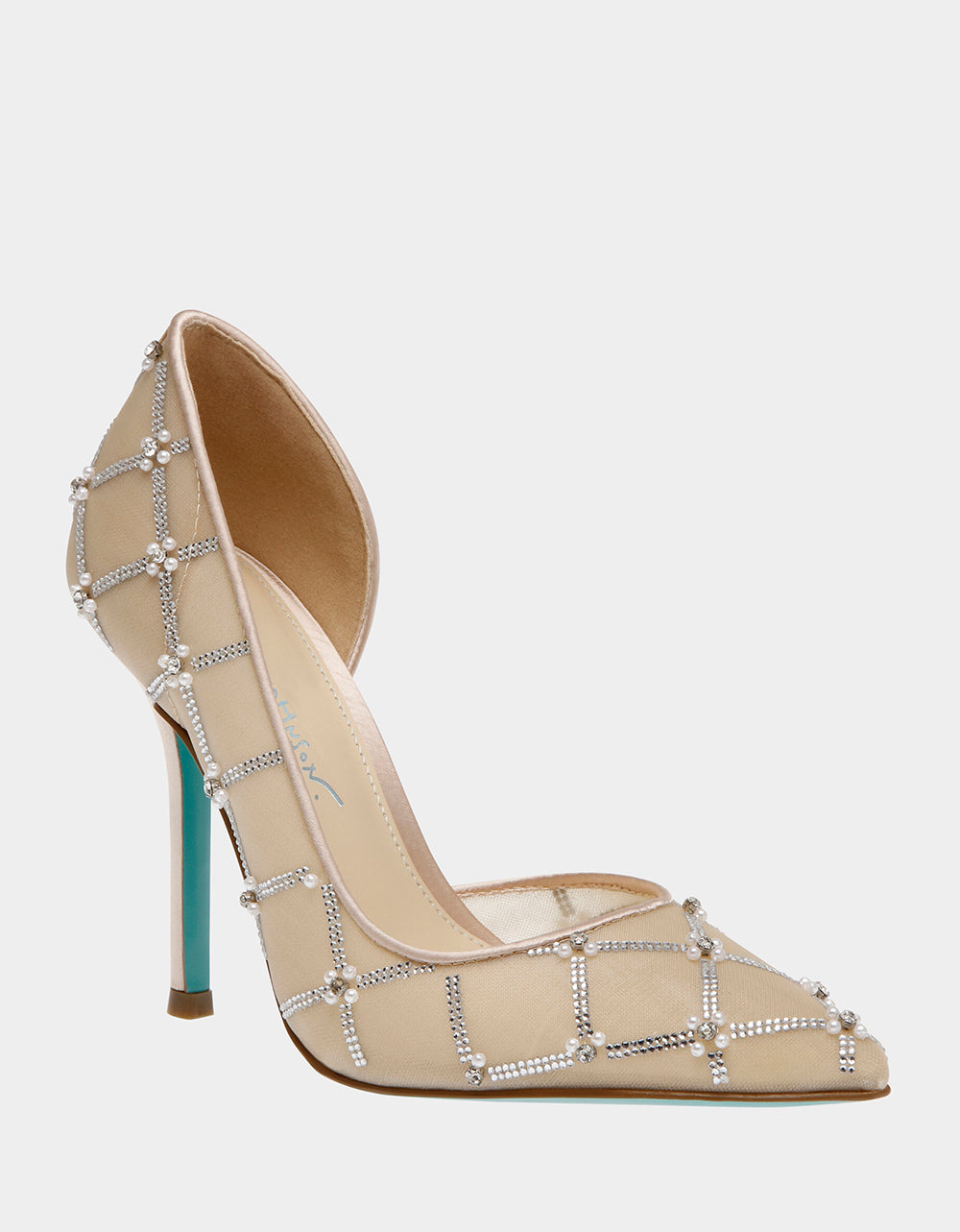 CRUZE NUDE Pointed Toe Mesh Heel | Betsey Johnson Top Pick