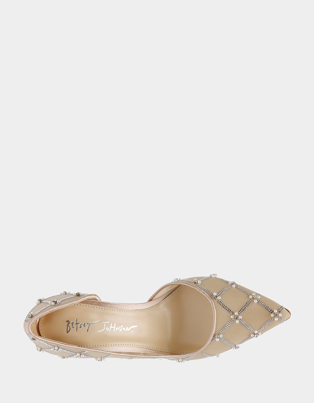 CRUZE NUDE Pointed Toe Mesh Heel | Betsey Johnson Top Pick