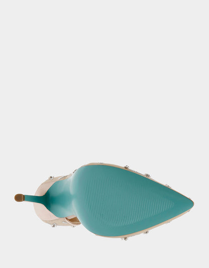 CRUZE NUDE Pointed Toe Mesh Heel | Betsey Johnson Top Pick